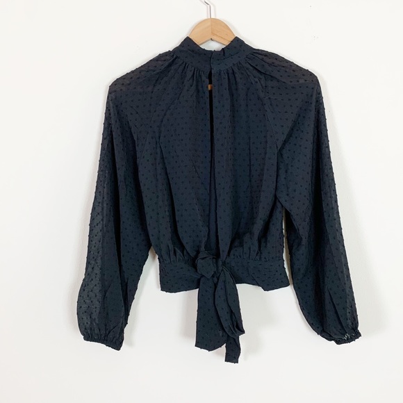 Mock Neck Crop Blouse - Picture 7 of 7